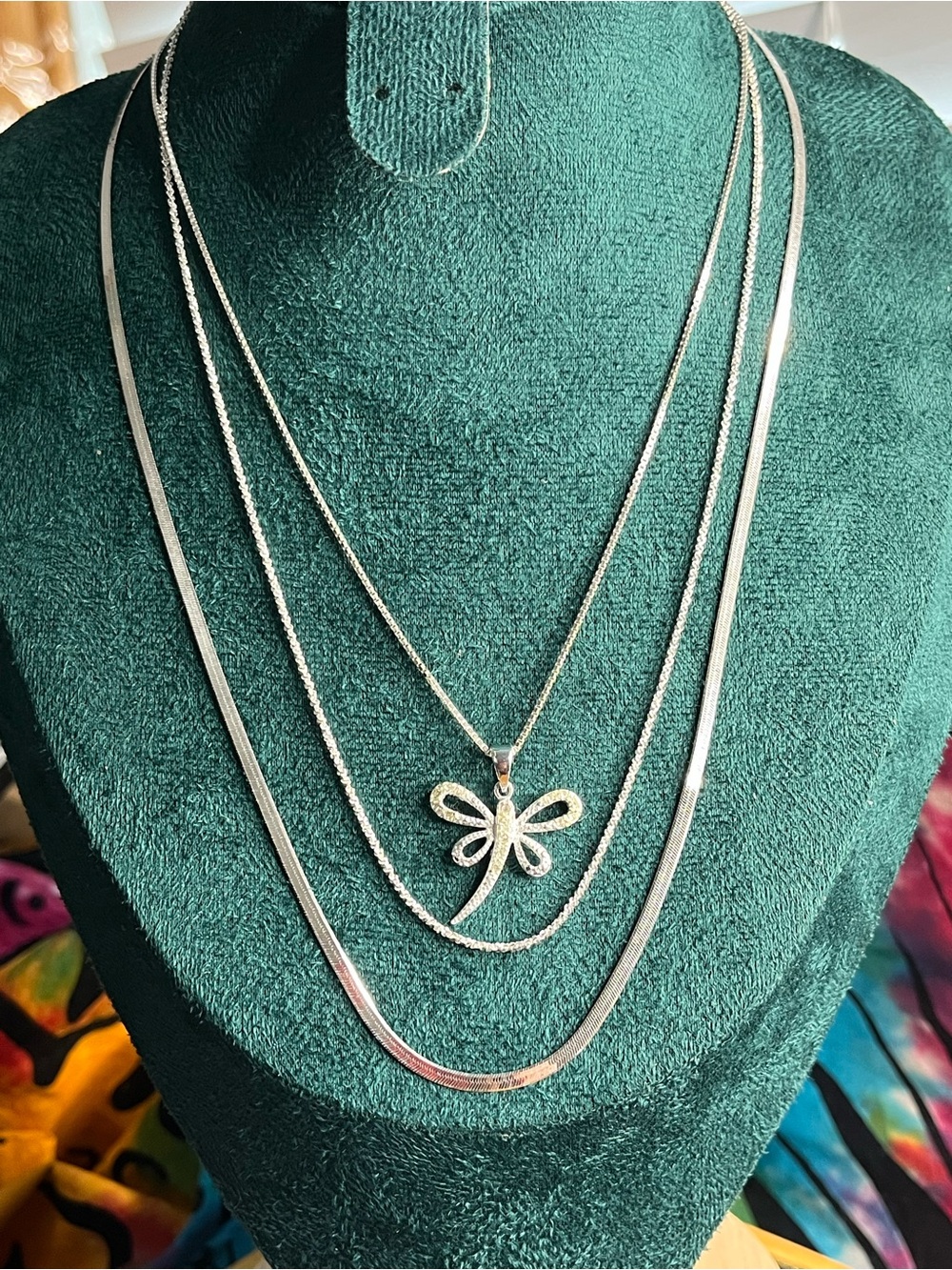 925 Sterling Silver Crystal Dragonfly Pendant — 26mm